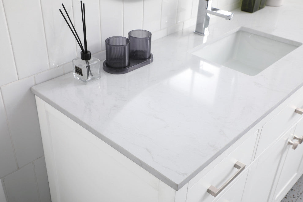 60" Single Bathroom Vanity, White