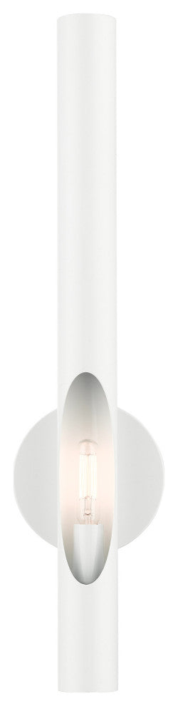 Shiny White Contemporary, Minimal, Industrial, Urban, Sleek Single Sconce