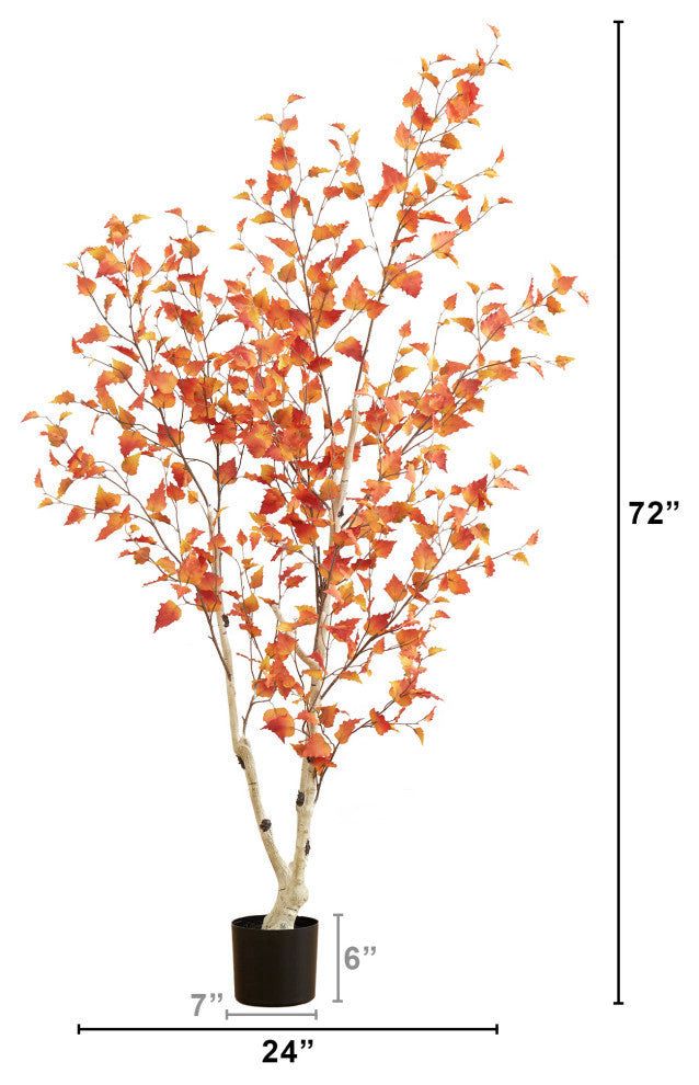 6ft. Autumn Birch Artificial Fall Tree