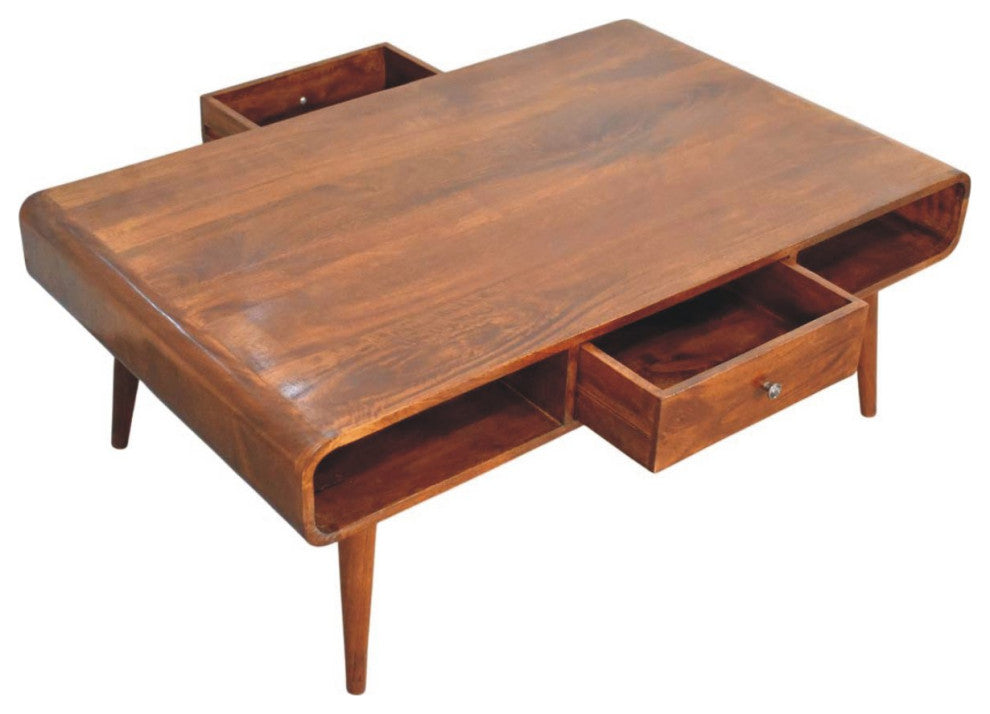 Coffee Table Avora 2 Drawer, Chestnut Finish