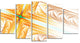 Brown Fractal Cross Design, Contemporary Art on Canvas, 60"x32", 5 Panels