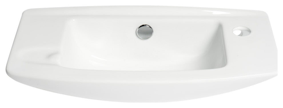 ALFI brand ABC115 White 20" Small Wall Mounted Ceramic Sink with Faucet Hole