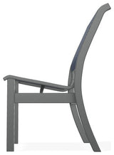 Leeward Sling Stackable Outdoor Dining Chair, Mavi/Graphite