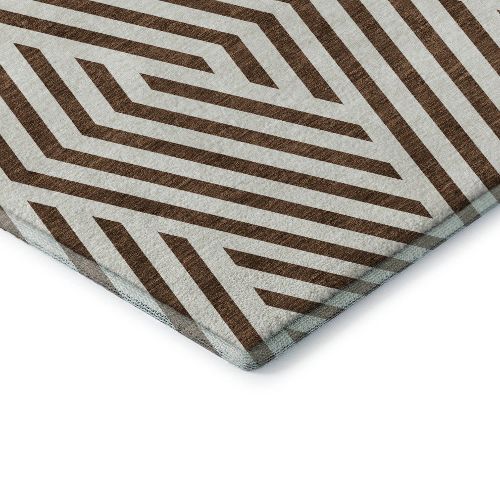 Premium Machine Washable Mayfield AMF550 Brown 3' x 5' Rug