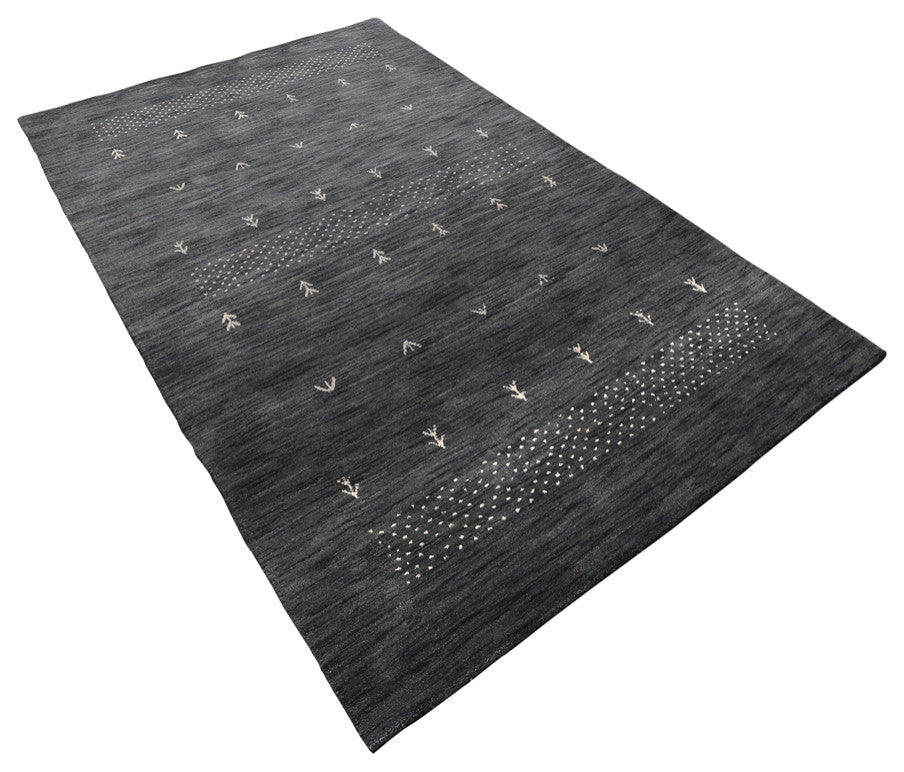 HAND KNOTTED LOOM WOOL ECO-FRIENDLY AREA RUGS - Rectangle,Charcoal,Contemporary