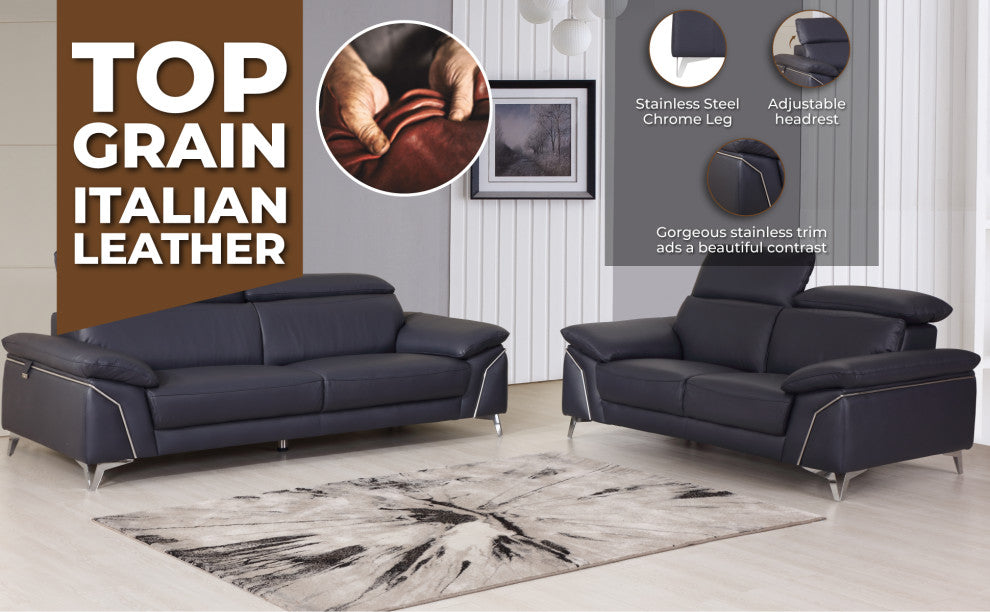 Lazio Contemporary Genuine Italian Leather Sofa White