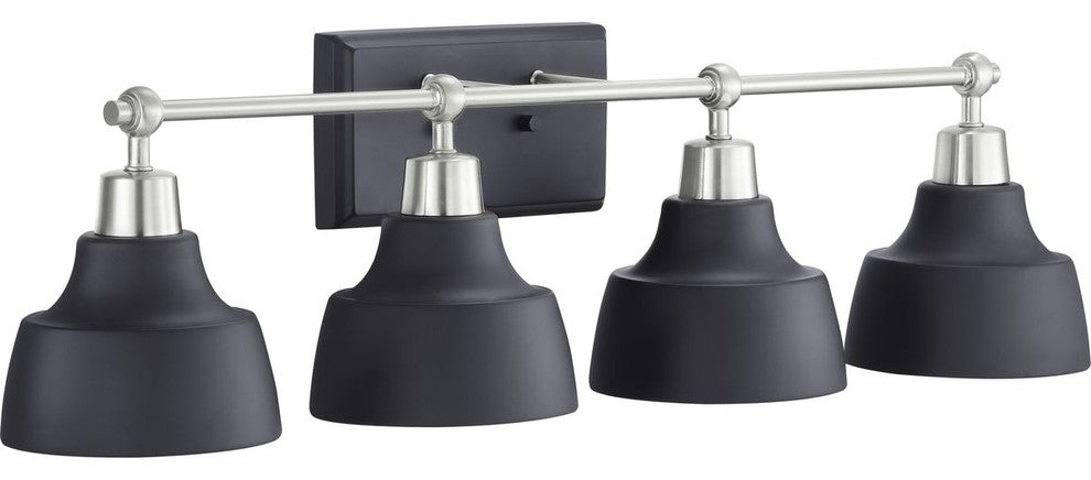 Bramlett Collection 4-Light Brushed Nickel Coastal Bath Vanity Light