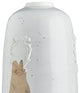 Elegant Rustic Italian Style Ceramic Vase Embossed Medallion Beige Tall Round