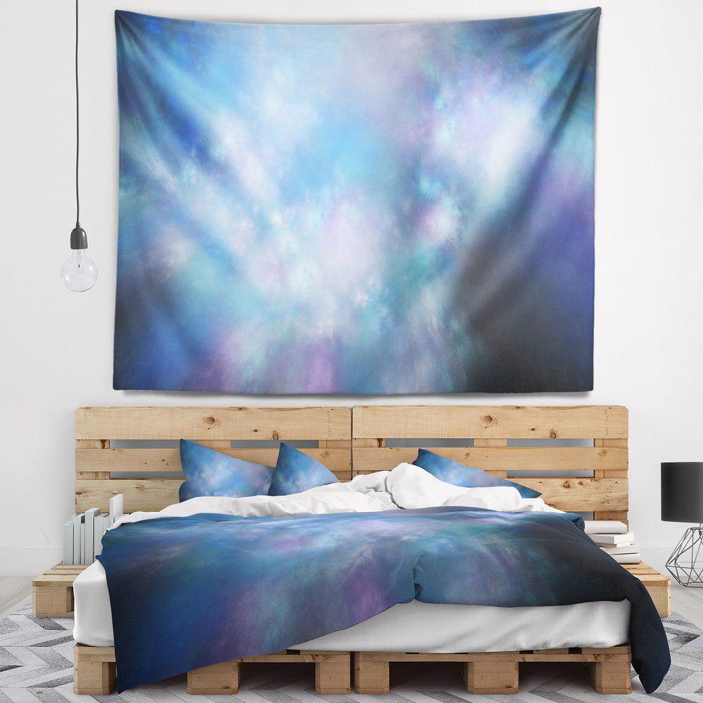 Perfect Light Blue Starry Sky Abstract Wall Tapestry, 39"x32"