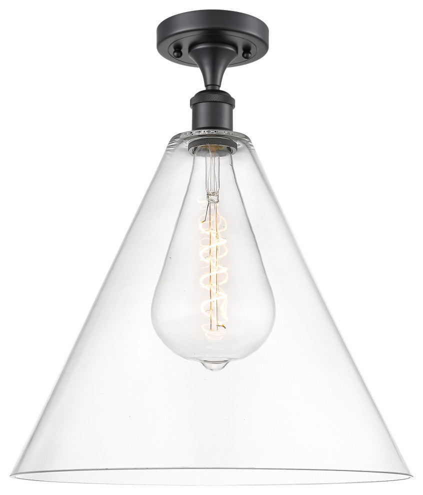 Innovations 516-1C-BK-GBC-162 1 Light Semi-Flush Mount, Matte Black