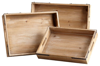 Cyan Design Staton Trays, Washed Oak