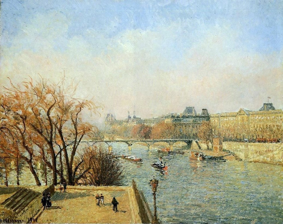 Camille Pissarro The Louvre: Morning, Sun - 20" x 25" Premium Canvas Print