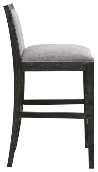 GDF Studio Retro Upholstered Barstools, Rubberwood Frame, Set of 2, Black/Gray
