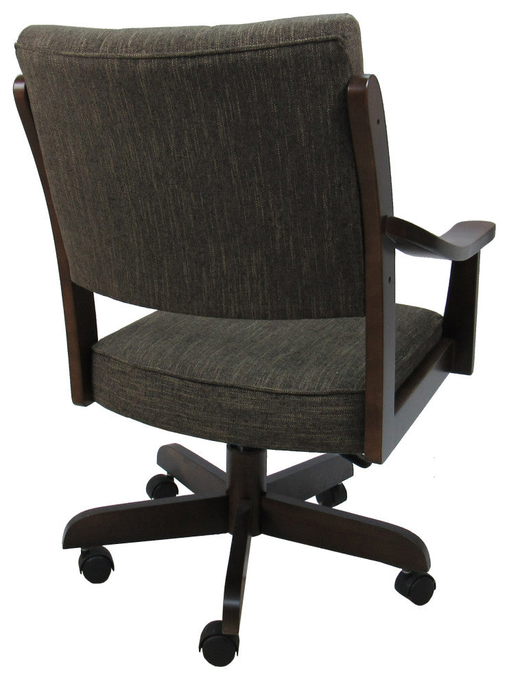 Swivel Wood Dining Caster Chair with Wheels - Casa, Sanora Brown, Brown Honey