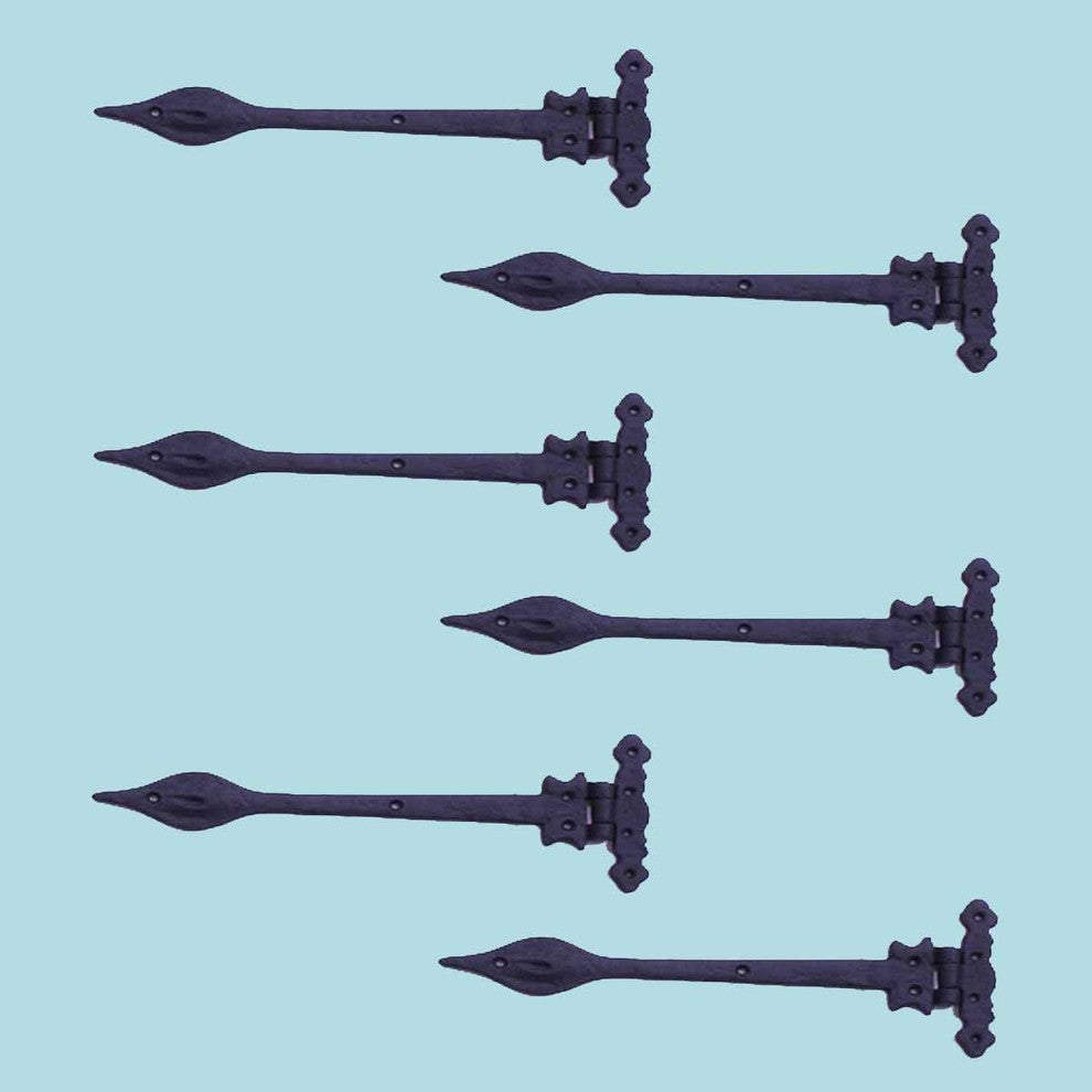 Wrought Strap Hinges Spear Tip Black Wrought Iron Pack of 6 Renovators Supply