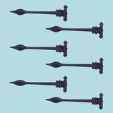 Wrought Strap Hinges Spear Tip Black Wrought Iron Pack of 6 Renovators Supply