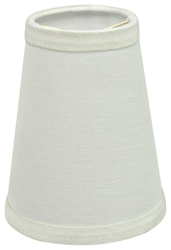 32654-5 Hardback Empire Chandelier Clip On Lamp Shade Off White 2 1/2"x4"x5"