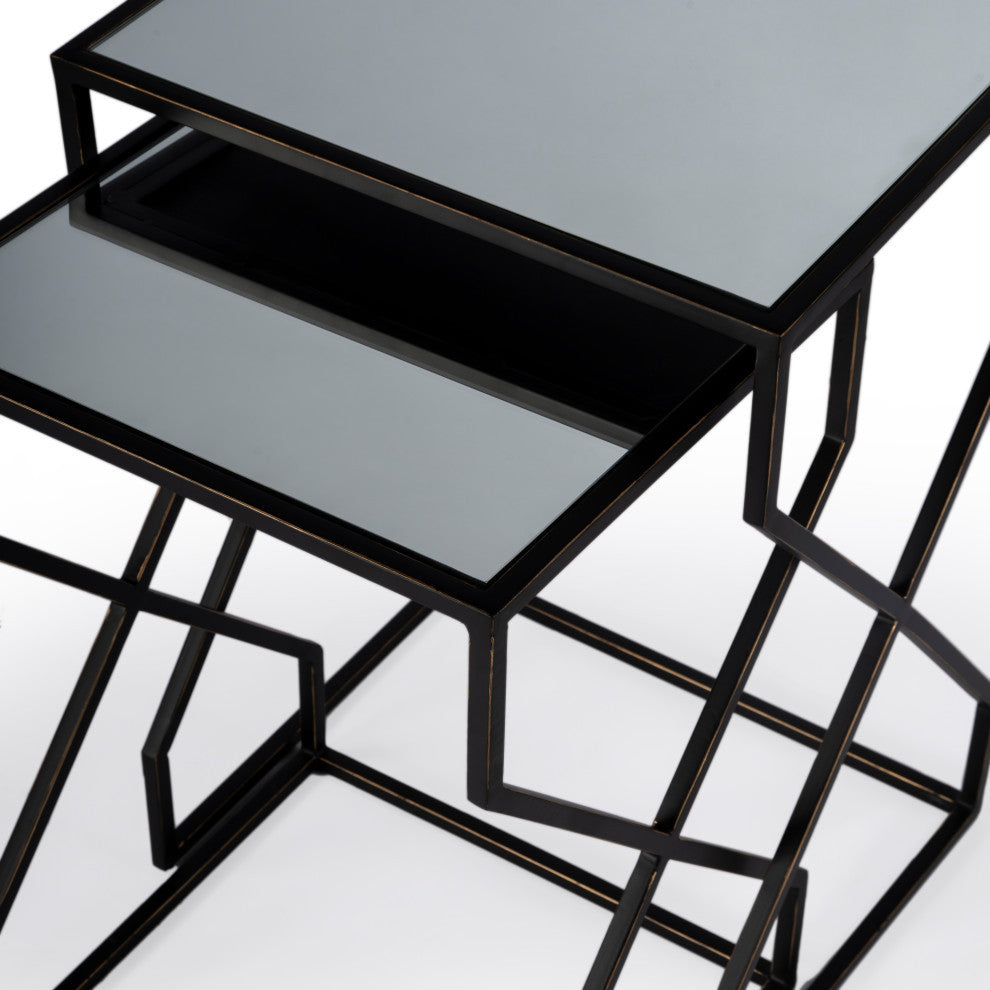 Demi Modern Mirrored Nesting Tables