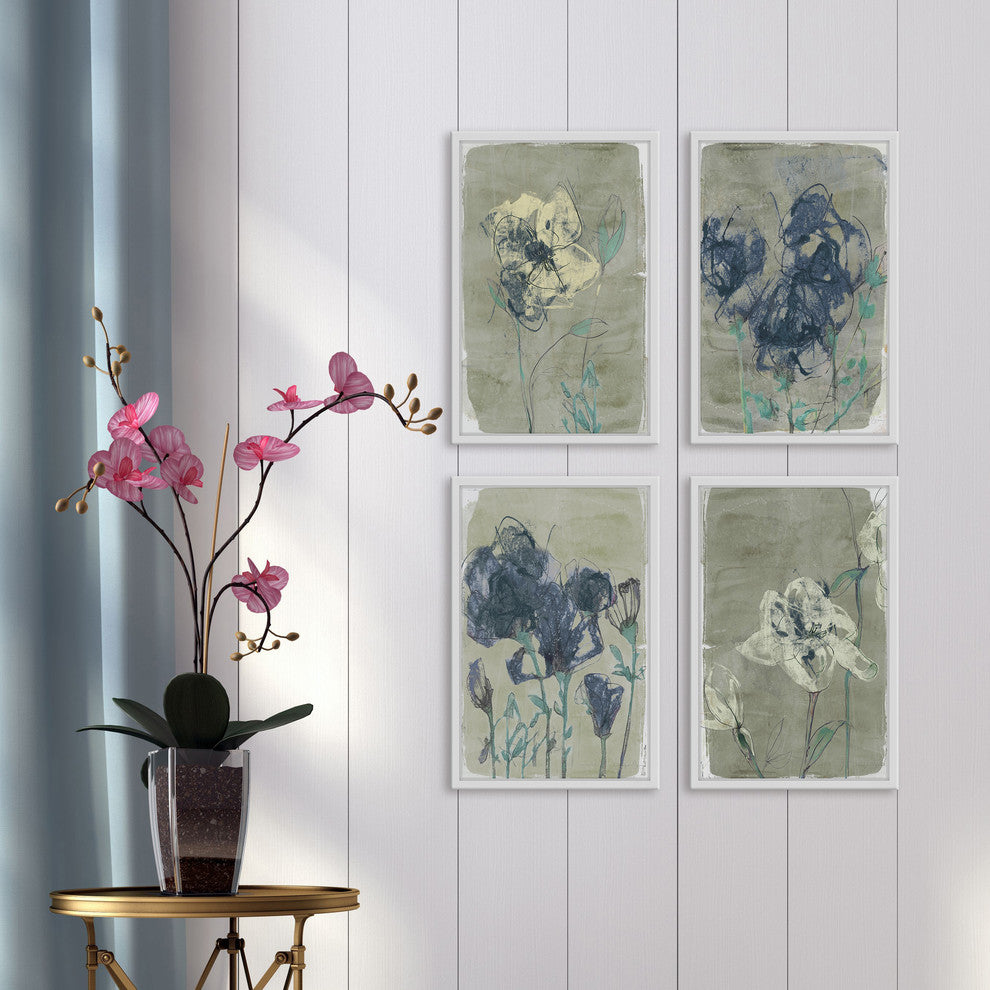 Undefined Blooms Quadriptych, 48x72