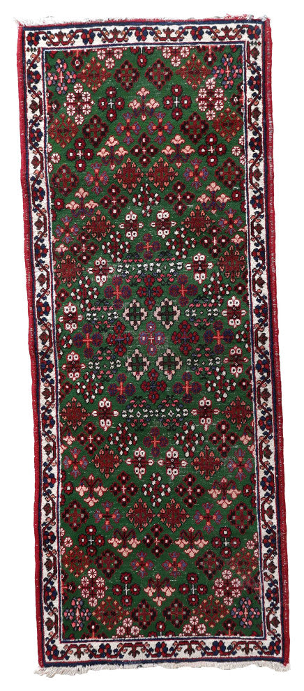 Handmade Antique Persian Joshagan Runner 1.8'x4.8', 57cmx149cm 1930s