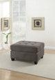 Cocktail Ottoman In Charcoal Gray Waffle Suede Fabric