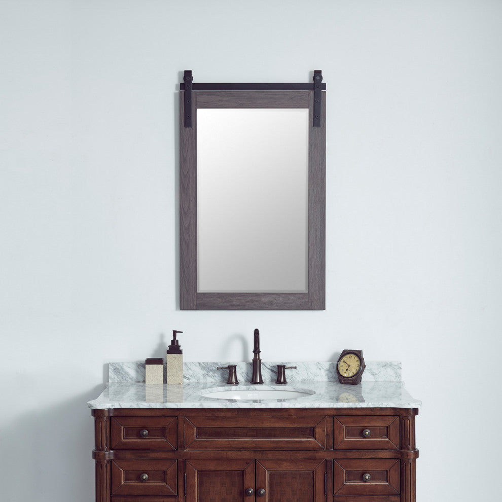 Cortes Rectangular Wall Mount Mirror, Suleiman Oak, 24"