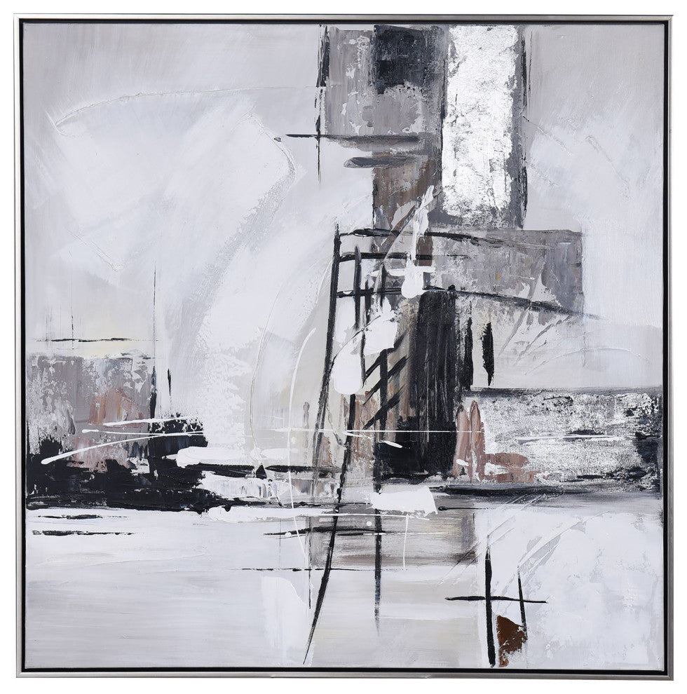 Voguish I Contemporary Hand Painted Textured Framed Canvas