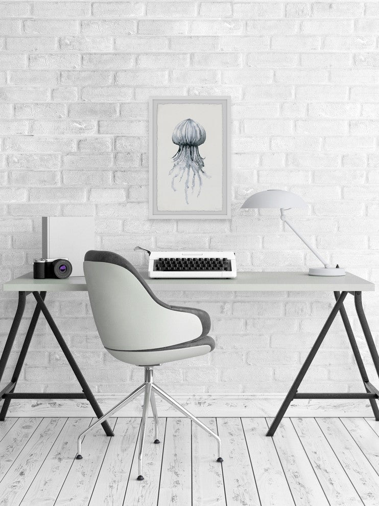 "Floating Jellyfish" Framed Painting Print, 12"x18"