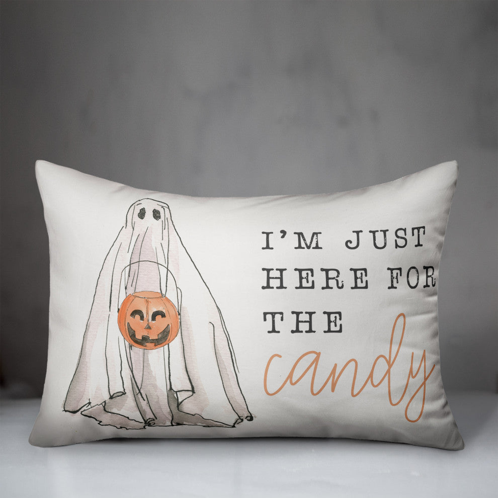 Candy Ghost 14x20 Throw Pillow