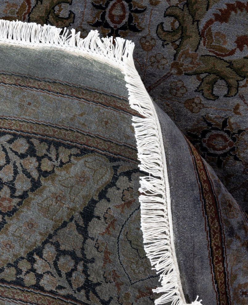 Overdyed One-of-a-Kind Hand-Knotted Area Rug Gray, 9' 1" x 9' 1"