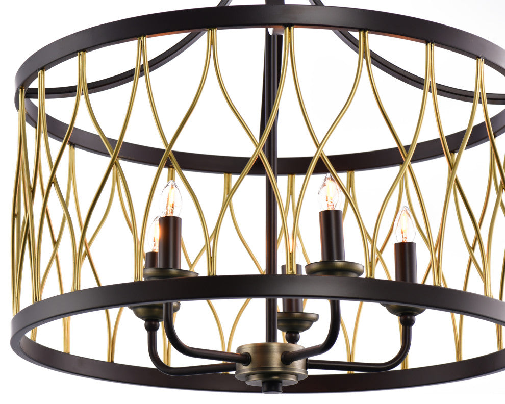 Lazzur Selune 5 Light 21" Matte Oil Rubbed Bronze Pendant