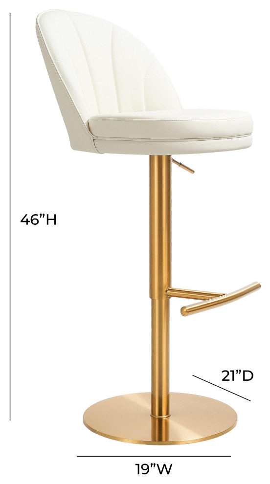 Venus Cream and Gold Adjustable Swivel Stool