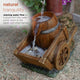 24" Vintage Red Water Pump with Wheelbarrow Fountain- Small