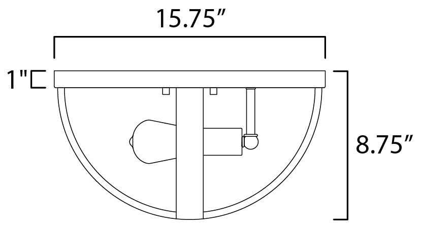 Maxim 27570 Compass 2 Light 16"W Flush Mount Bowl Ceiling Fixture - Antique