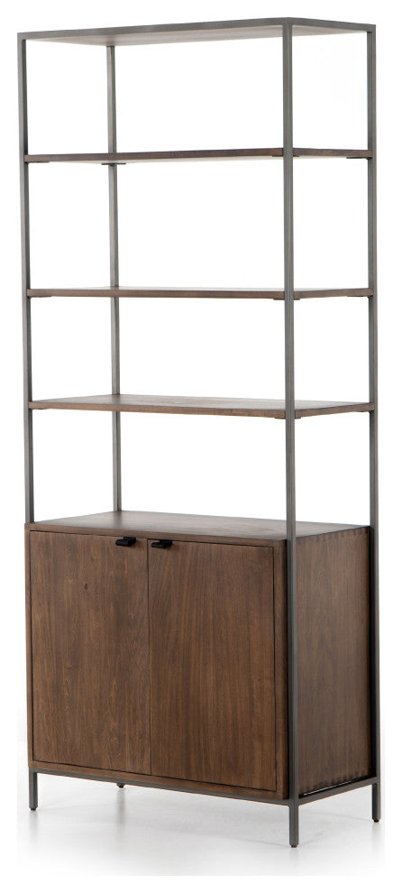 Full front-facing product photo on a white background; best shows the Trey Modular Wide Bookcase in its entirety.