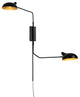Zlite 1942-2S-MB 2-Light Wall Sconce, Matte Black Outer/Gold Inner