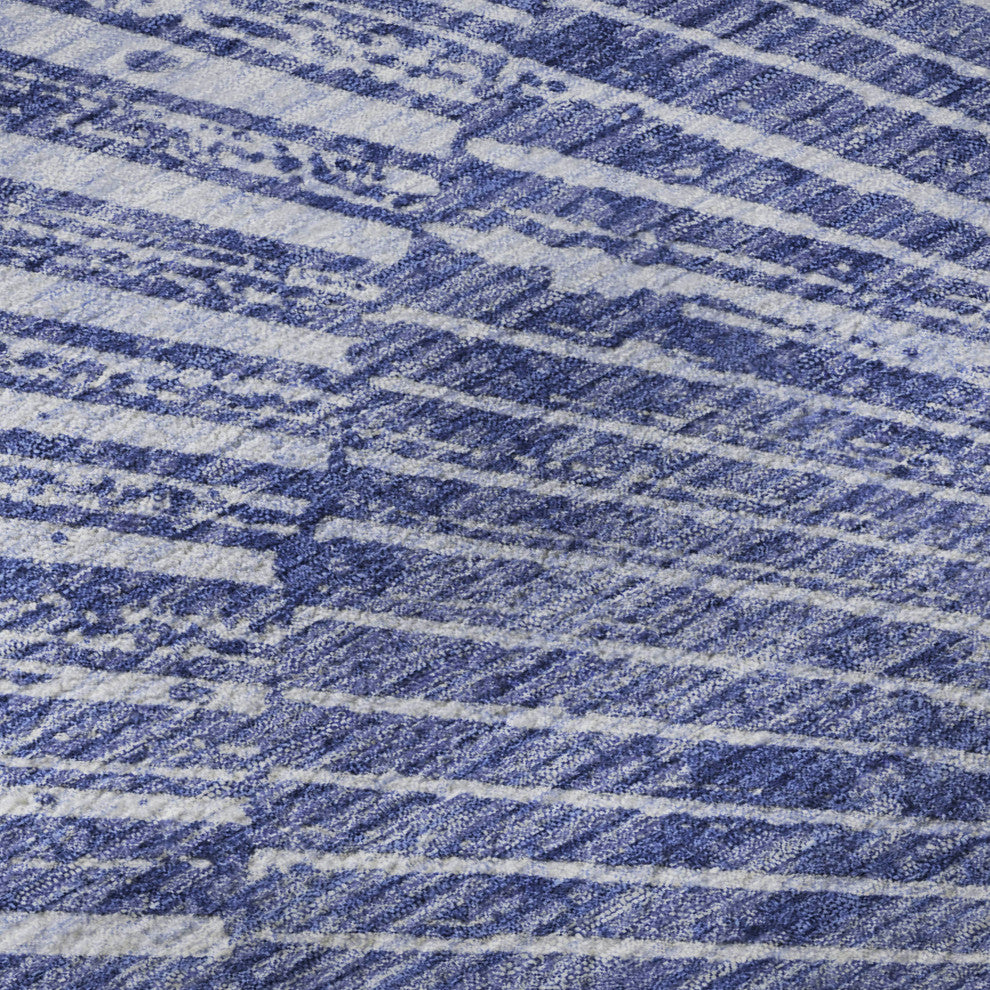 Premium Machine Washable Mayfield AMF542 Navy 9' x 12' Rug
