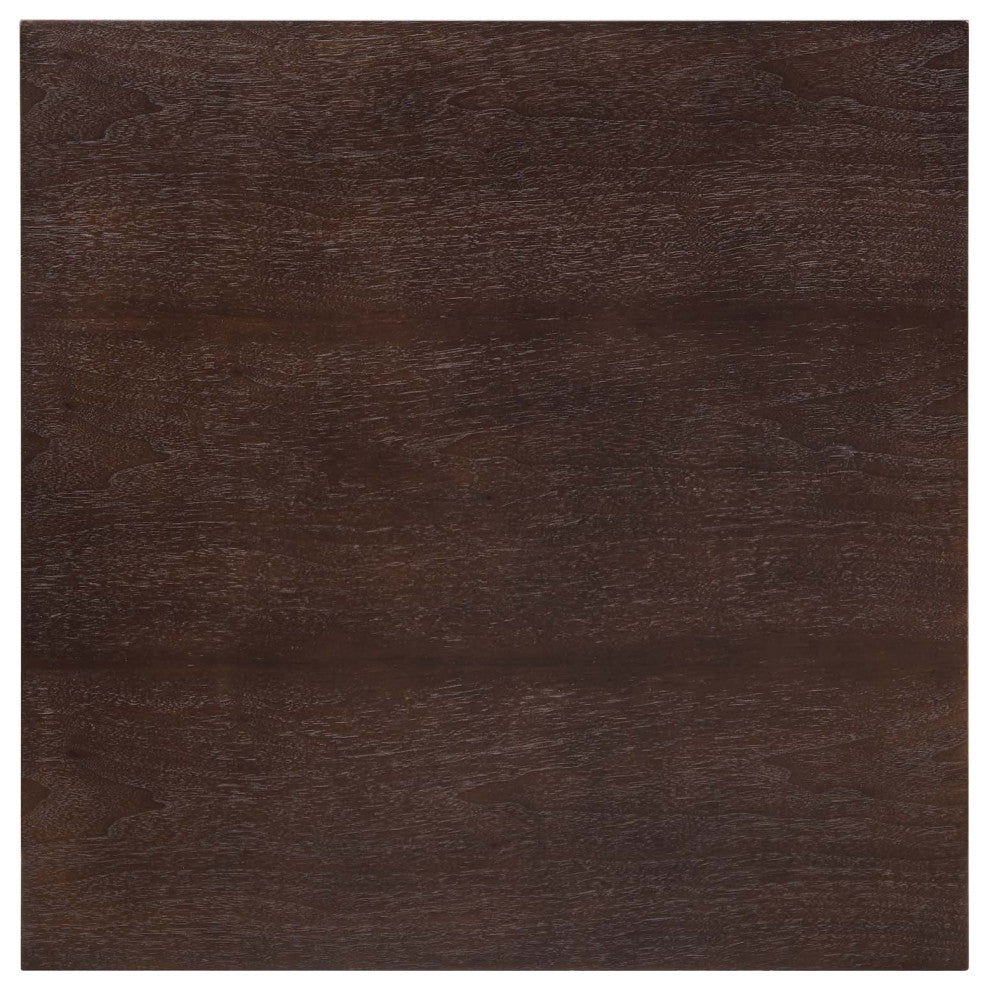 Dining Table, Square, Wood, Gold Dark Brown Brown Walnut, Cafe Bistro Restaurant