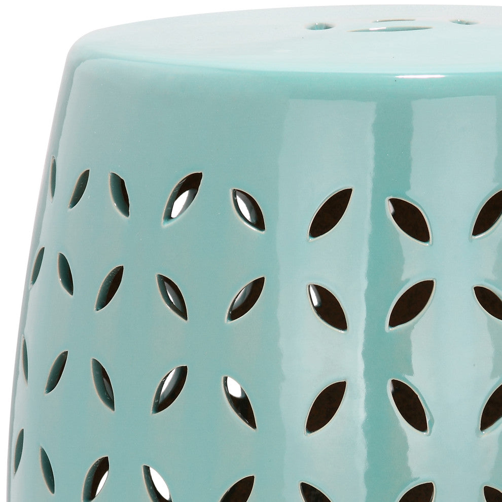 Safavieh Lattice Petal Garden Stool, Robins Egg Blue