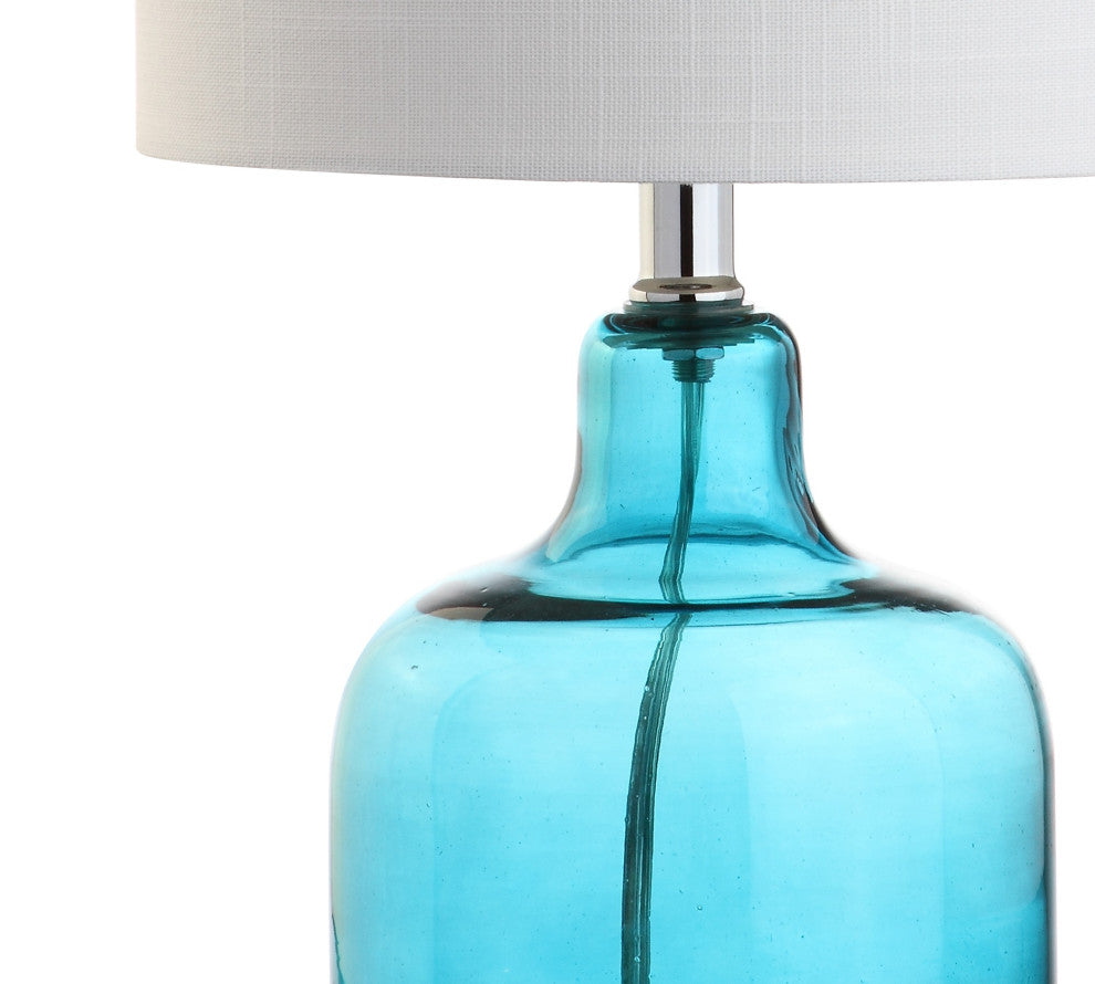 Gemma 19" Glass Bell Table Lamp, Moroccan Blue