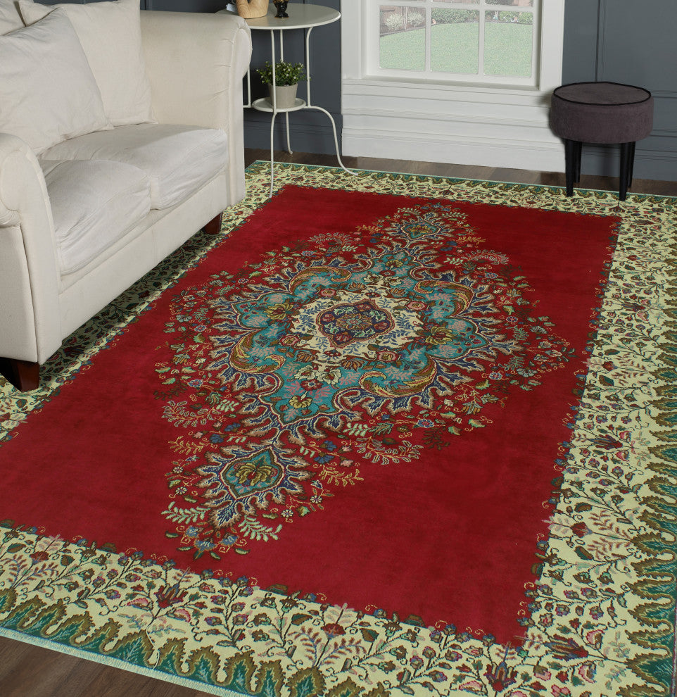 Fine Vintage Distressed Gayla Red Rug