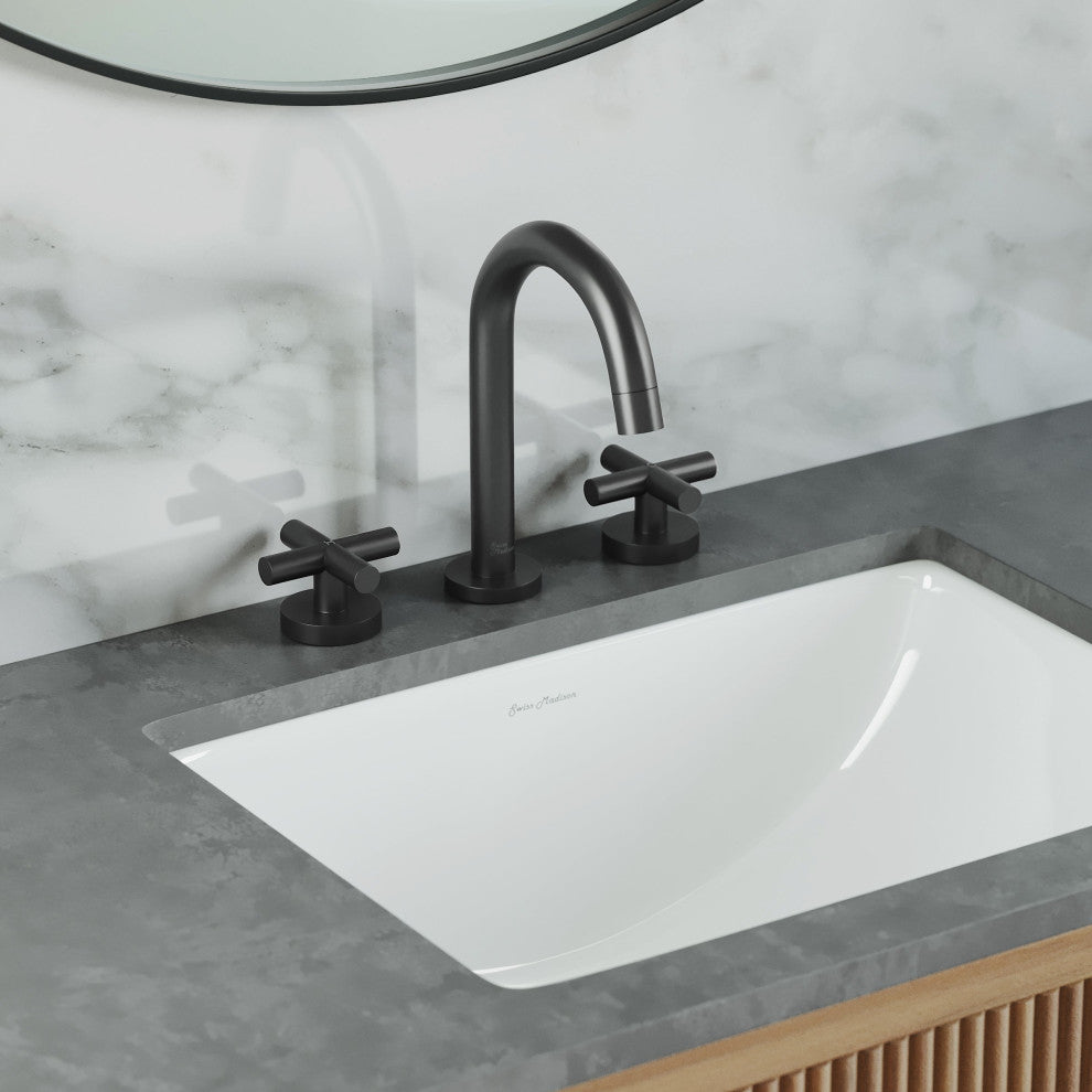 Ivy Courte 8 in. Widespread, Cross Handle, Bathroom Faucet, Matte Black