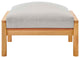 Lounge Chair Ottoman, Wood, Brown Natural Gray, Modern, Outdoor Patio Cafe