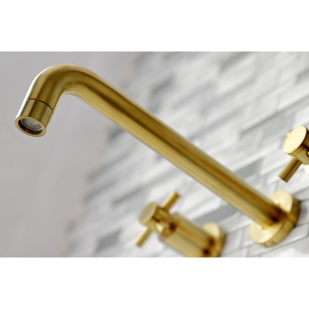 KS8027DX Two-Handle Wall Mount Tub Faucet, Brushed Brass