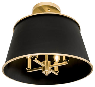 Coco 4-Lt  Semi-Flush - Matte Black/French Gold