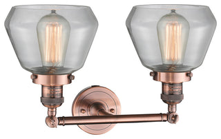 Fulton 2-Light Bath Fixture, Clear Glass, Antique Copper
