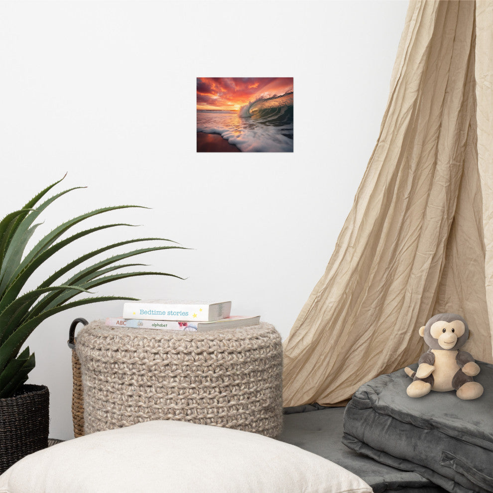 Coastal Art: Golden Barrel  Photorealistic Digital Artwork Loose Art Print, 8" X 10"