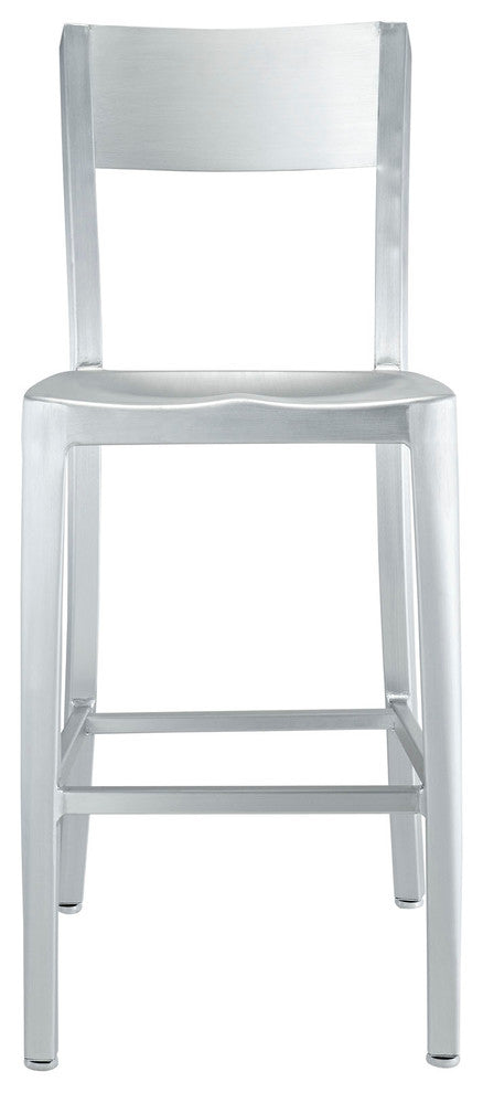 Modern Contemporary Dining Kitchen Metal Counter Stool Silver