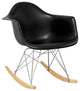 Paris Tower Modern Rocker Lounge Arm Chair, Black