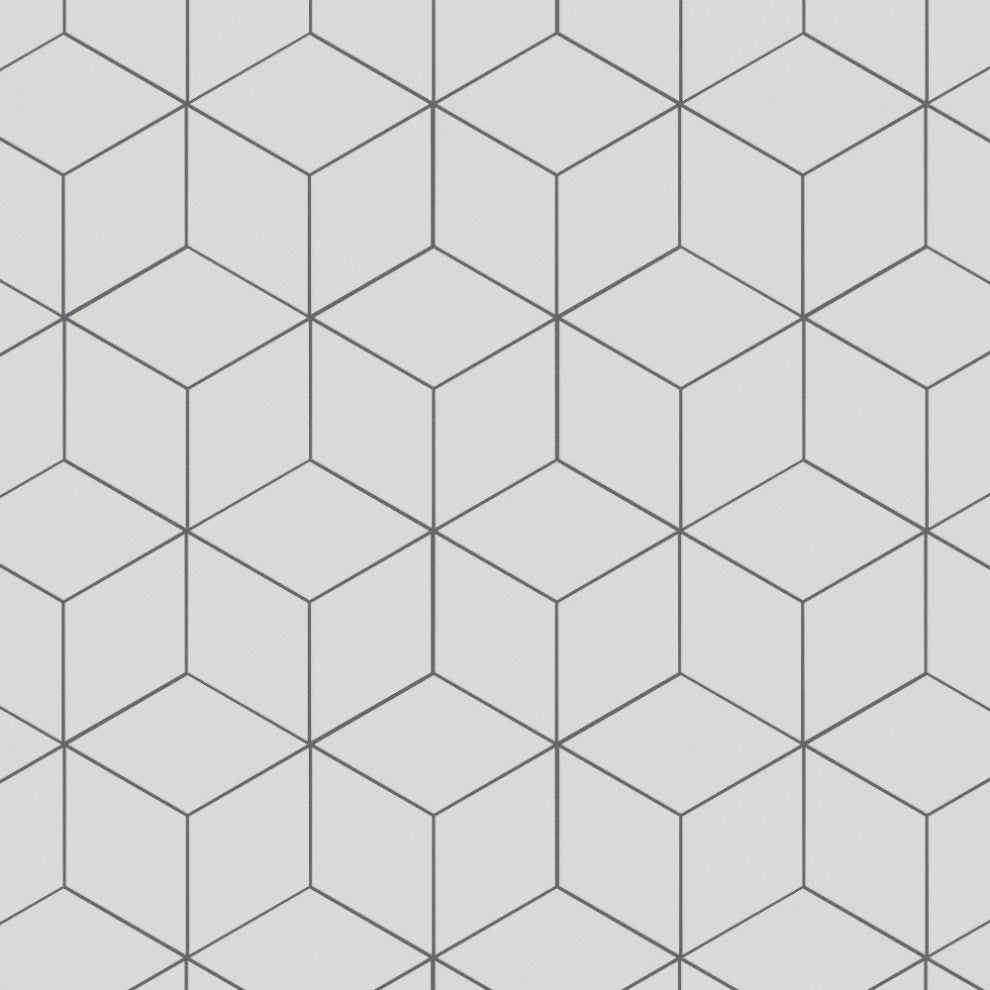 Rhombus Porcelain Tile, Smooth White